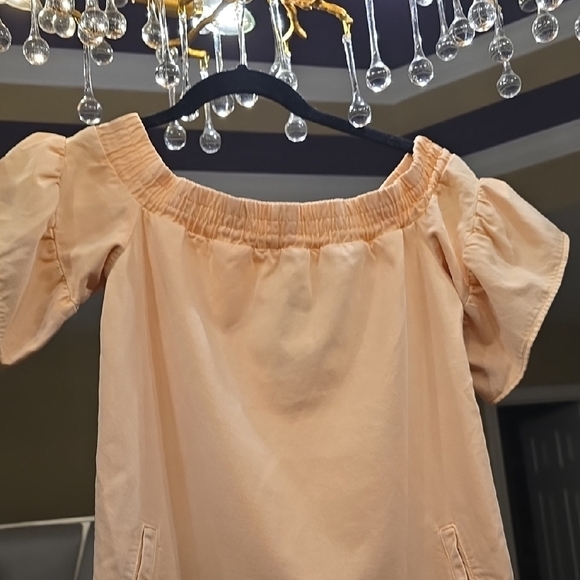 All Saints Soft Peach Off-Shoulder Mini Dress - Picture 4 of 13